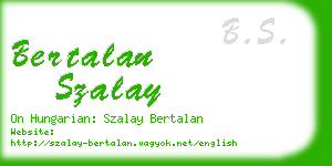 bertalan szalay business card